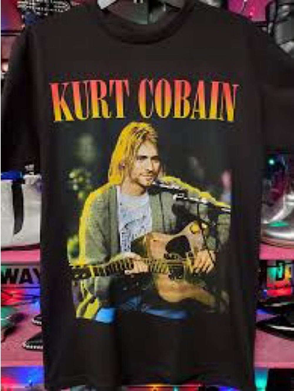 Kurt Cobain Unplugged Nirvana Graphic T-Shirt Size Large New